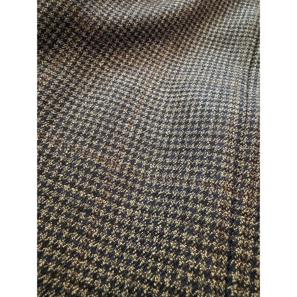 Burberry London Mens 43R Wool Blazer Made USA Brown Micro Houndstooth Coat - Picture 3 of 7